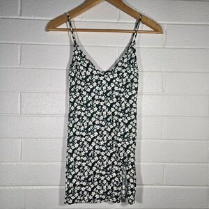 Reformation Marlowe Mini Dress Green Floral Slit Feminine Ditsy Slip XS Coquette